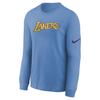 NBA Collaboration Los Angeles Lakers Training Quick-Dry Long Sleeve T-Shirt Kids Tops Sky-Blue 3Z2B7HC34-LAK