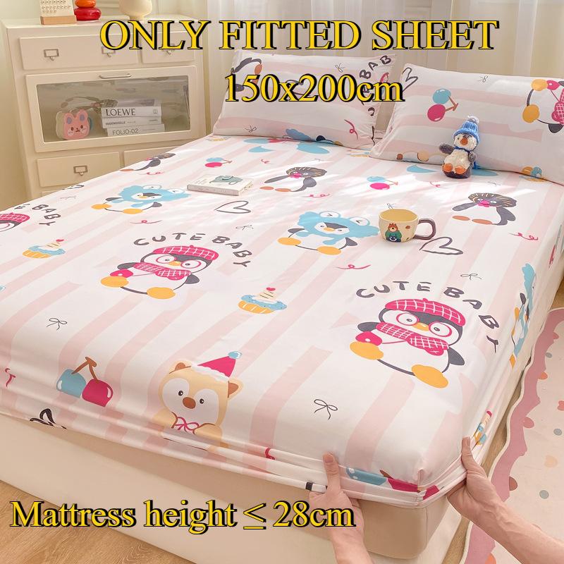 Fitted Sheet Pure Cotton Non-fading Non-balling Single-piece Bed Sheet Non-slip Multi-specification Bedding Bedspread Protector