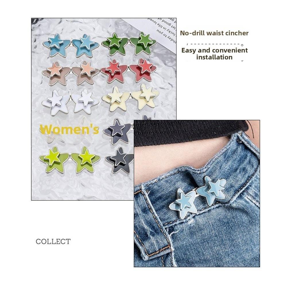 Nail Free Waist Cincher Buckles Adjustable Waist Metal Button New Pants Pins for Jeans
