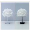 Ins Romantic Feather Table Lamp, Dimmable Bedside Night Light for Bedroom Decor