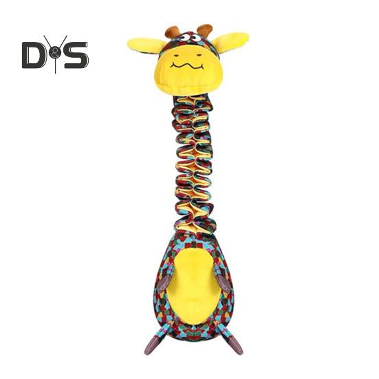 

Пищащая игрушка для жевания собак с хрустящей бумагой, плюшевая игрушка в форме жирафа/змеи, перетягивание каната, интерактивная мягкая игрушка для маленьких, средних и больших собак Giraffe