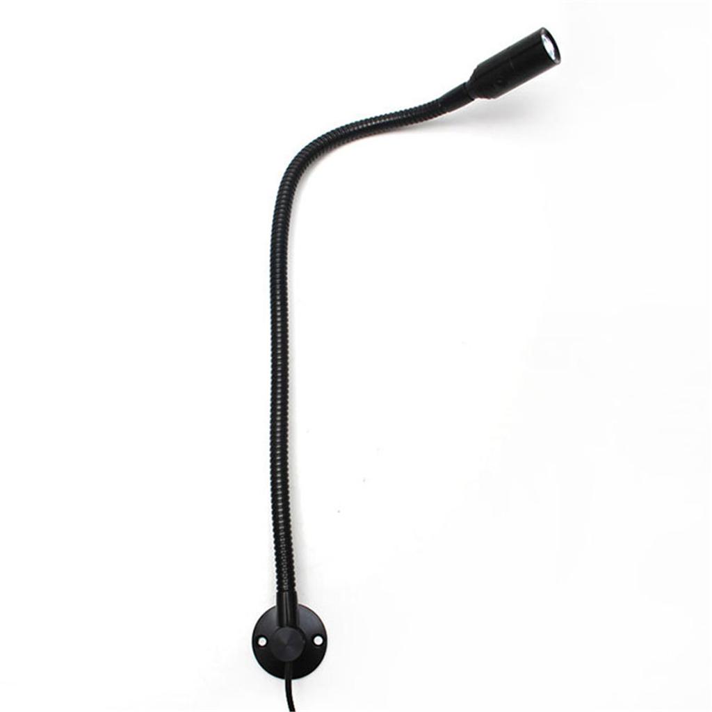 DC5V USB L40cm long gooseneck CNC Machine Light with Switch Black Silver 4000K LED Bedside Reading Lamp for Working Repairing