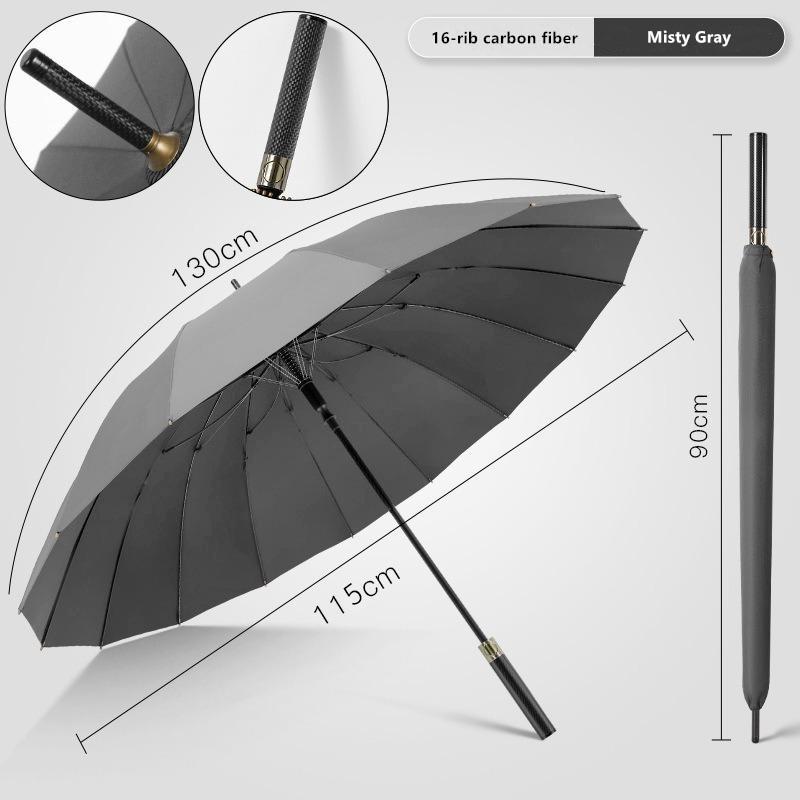 High-end Carbon Fiber Long Handle Umbrella Automatic Enlarged Thickened Storm-resistant Business Advertising Golf Umbrella
