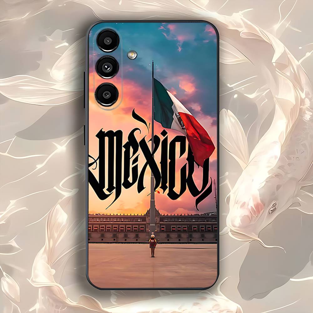 

Mexico National Emblem Flag Phone Case For Samsung Galaxy A73,31,32,72,41,53,52,71,22,5G,Note,J7,8,9 Soft Black Cover SamsungA51