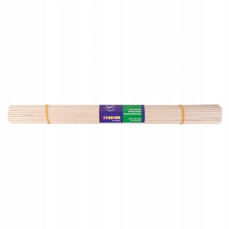 Diy Stick Flower Sticks Wood 40Cmx4Mm 50 Pcs