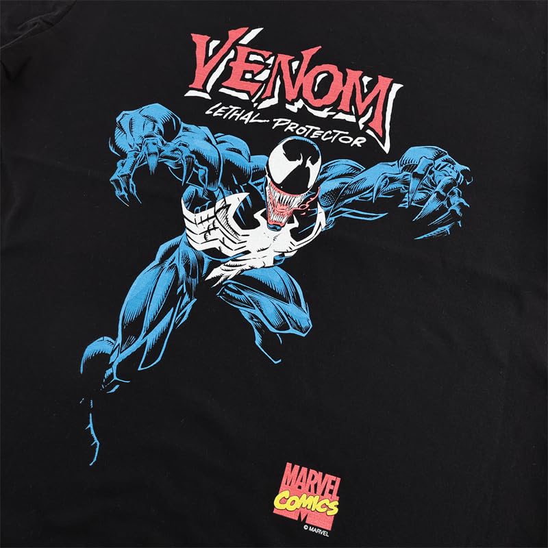 EVERSOUL Marvel VENOM Short Sleeve T-Shirt, American Comic Book Venom Villain Merchandise, Unisex, Black, Size M [Parallel Import]