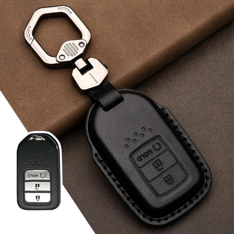 Leather Car Key Case Cover Shell for Honda Civic Accord Fit Hrv Crv Jazz City Protector