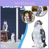 Colorful Christmas Penguin Acrylic Plate Garden Lawn Ornament With Warm Led Light