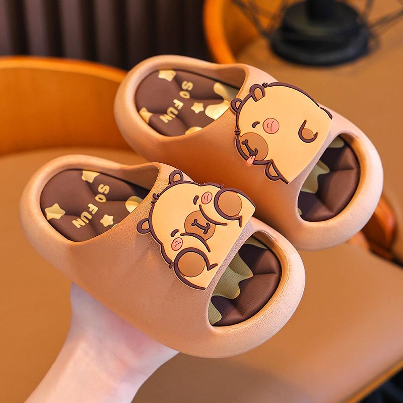 Kapibara Children's Summer Sandals Boys Non-Slip Soft Sole Indoor Bathing Parent-Child Kids Beach Slippers