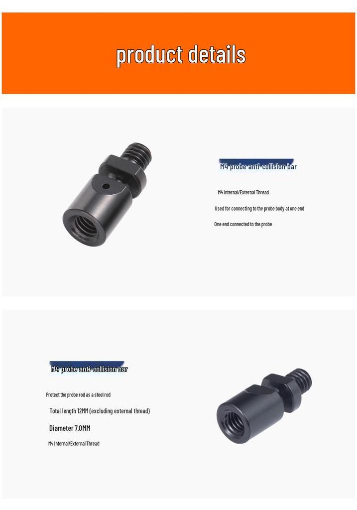 M4 3D Probe Collision Avoidance Rod for CNC Tool Measurement