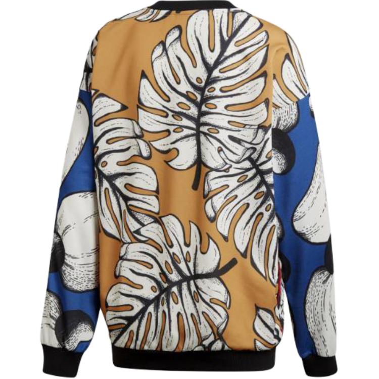 Adidas Originals Farm A Empresa Moletom Feminino Solto com Nervuras Macias Moletom Brilhante DH3054