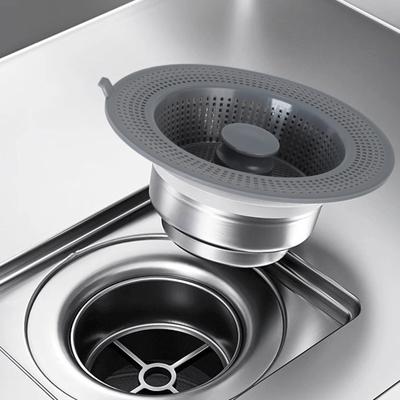 Crépine d'évier de cuisine avec boîtier en acier inoxydable et panier filtrant anti-obstruction, récupérateur de déchets alimentaires, installation simple