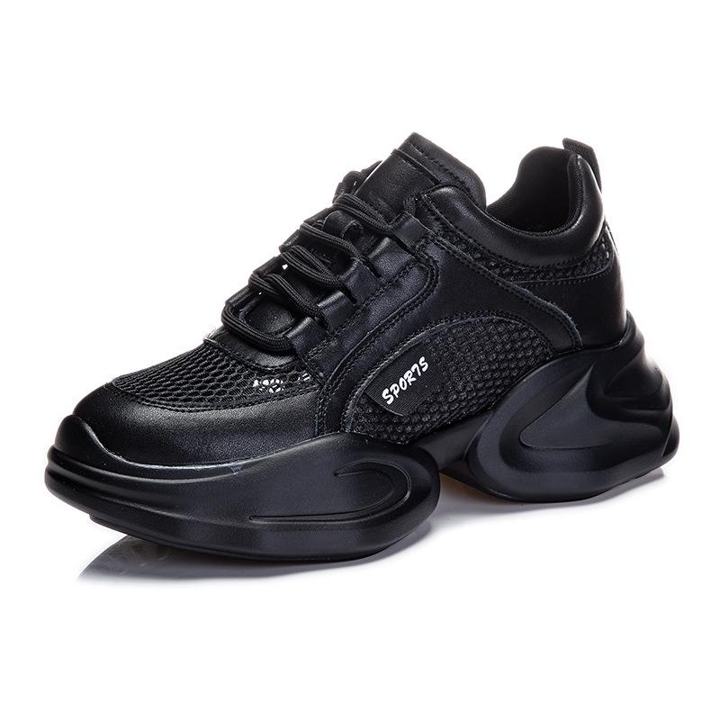 

Mesh shoes dad shoes 2025 summer new casual inner height increase little white shoes breathable mesh leather platform shoes women s shoes 34