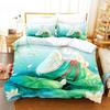 Grüne Blume Bettbezug Set Doppelbett mit Kissenbezug Lotus Bettwäsche Set King Size 3tlg 2tlg Einzel Twin Full 200x200 220x240cm