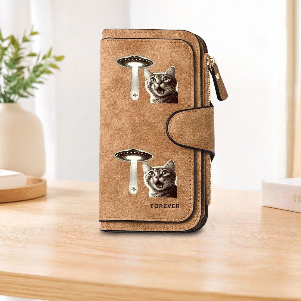 UFO Cat Long Zipper Wallet, Large Capacity Card Holder, Unisex Clutch Bag, Fashionable Zipper Coin Purse, Suitable for Daily Use, A Great Gift for