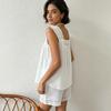 New Summer Pure Cotton White Suspender Vest Shorts Two-piece Set Soft and Comfortable Pajamas Women's European and American Loungewear