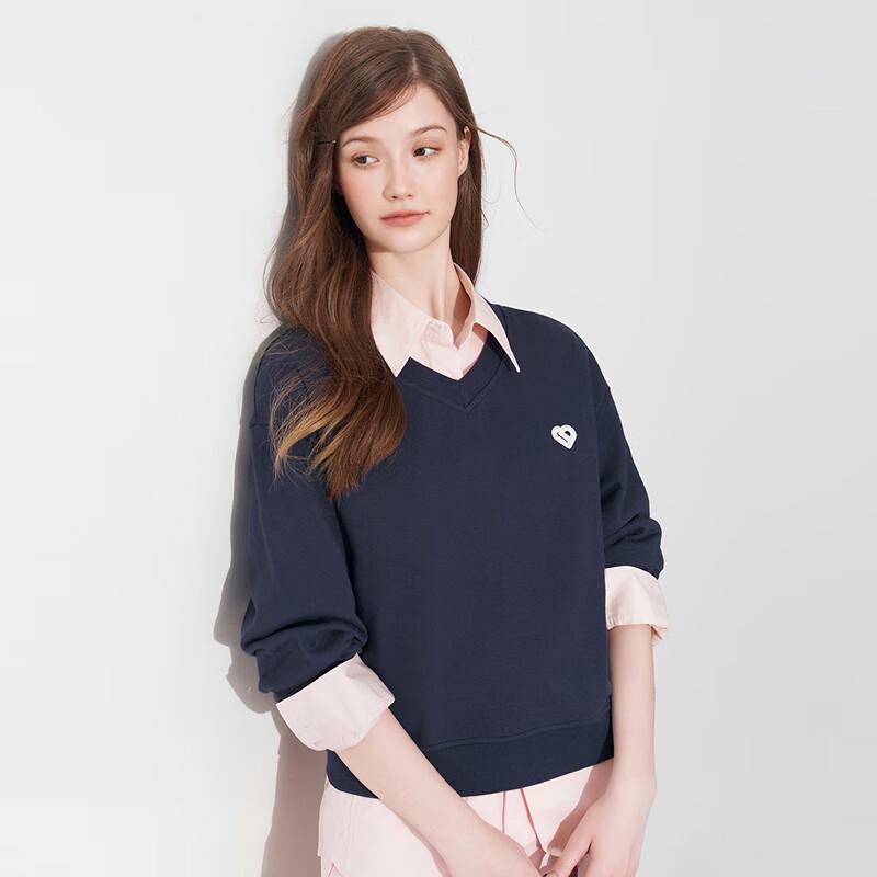 Ledian Women's 2025 Embroidered Loose Round Neck Sweatshirt