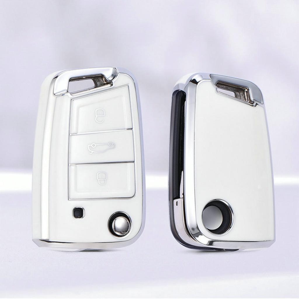 Car TPU Key Case Cover For VW Volkswagen Golf 7 MK7 Tiguan MK2 T-roc T-cross Skoda Octavia Kodiaq Karoq Seat Ateca Leon Fob
