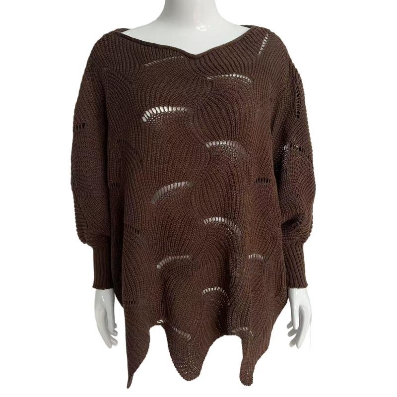 JKASHDK Damenmode, lässig, Herbst und Winter, Übergröße, langärmelig, O-Ausschnitt, lockere Pullover