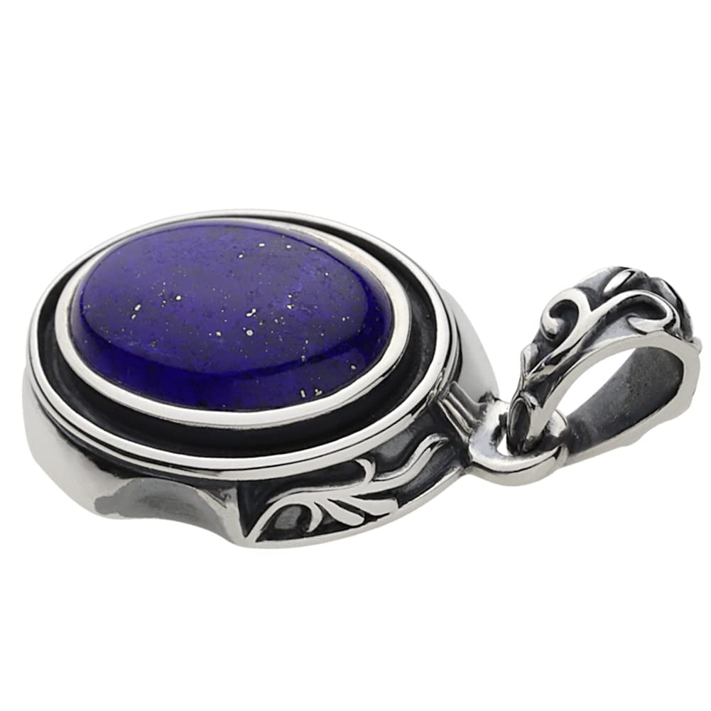 Arabesque Frame Stone Pendant Lapis Lazuli Fp0224 [Figmart] [Silver Accessory]