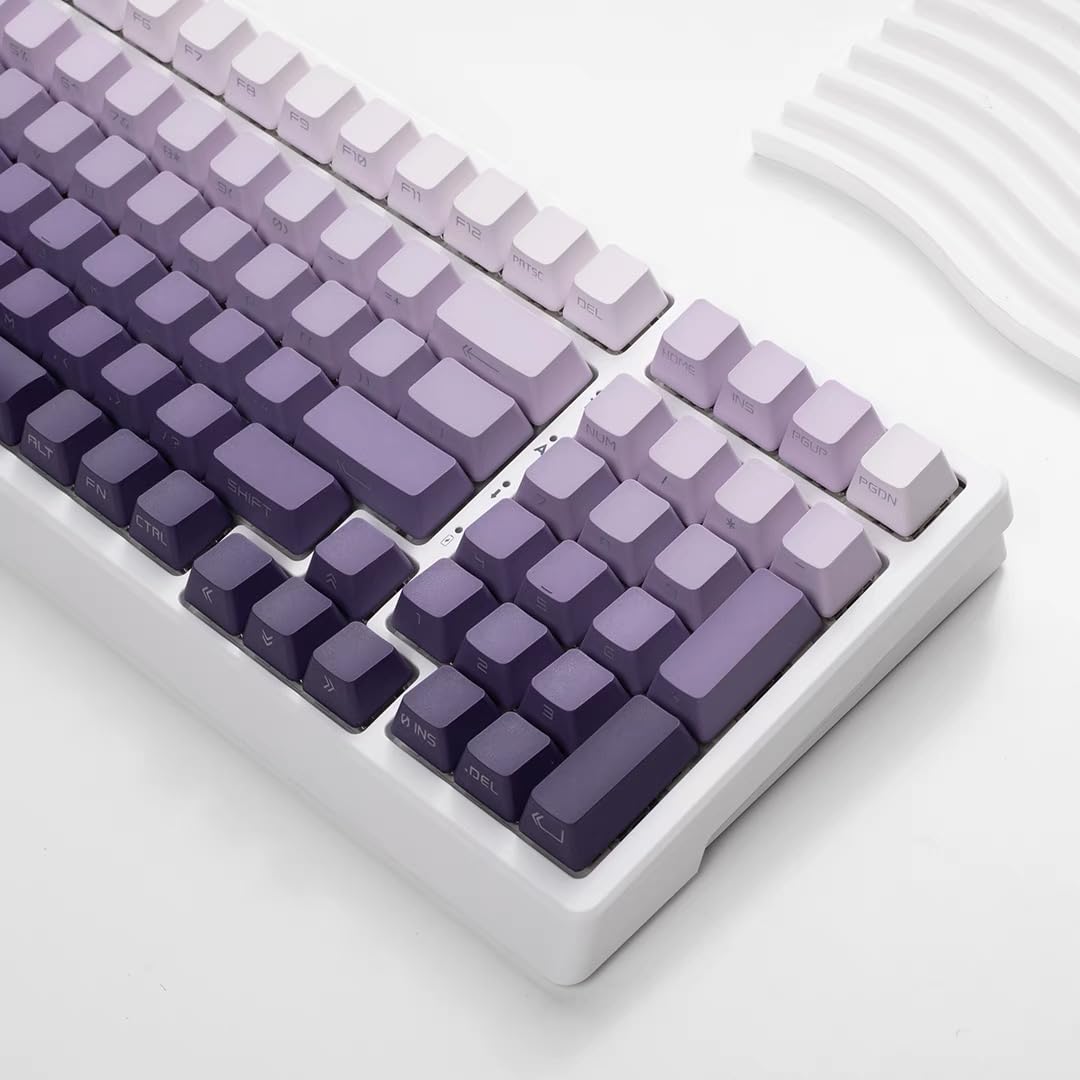 

Keecipal Violet Keycap OEM Profile PBT Dye Sublimation for Mechanical Gaming Keyboard Top Print 136 Keys Compatible with Cherry Gateron Kailh Otemu MX