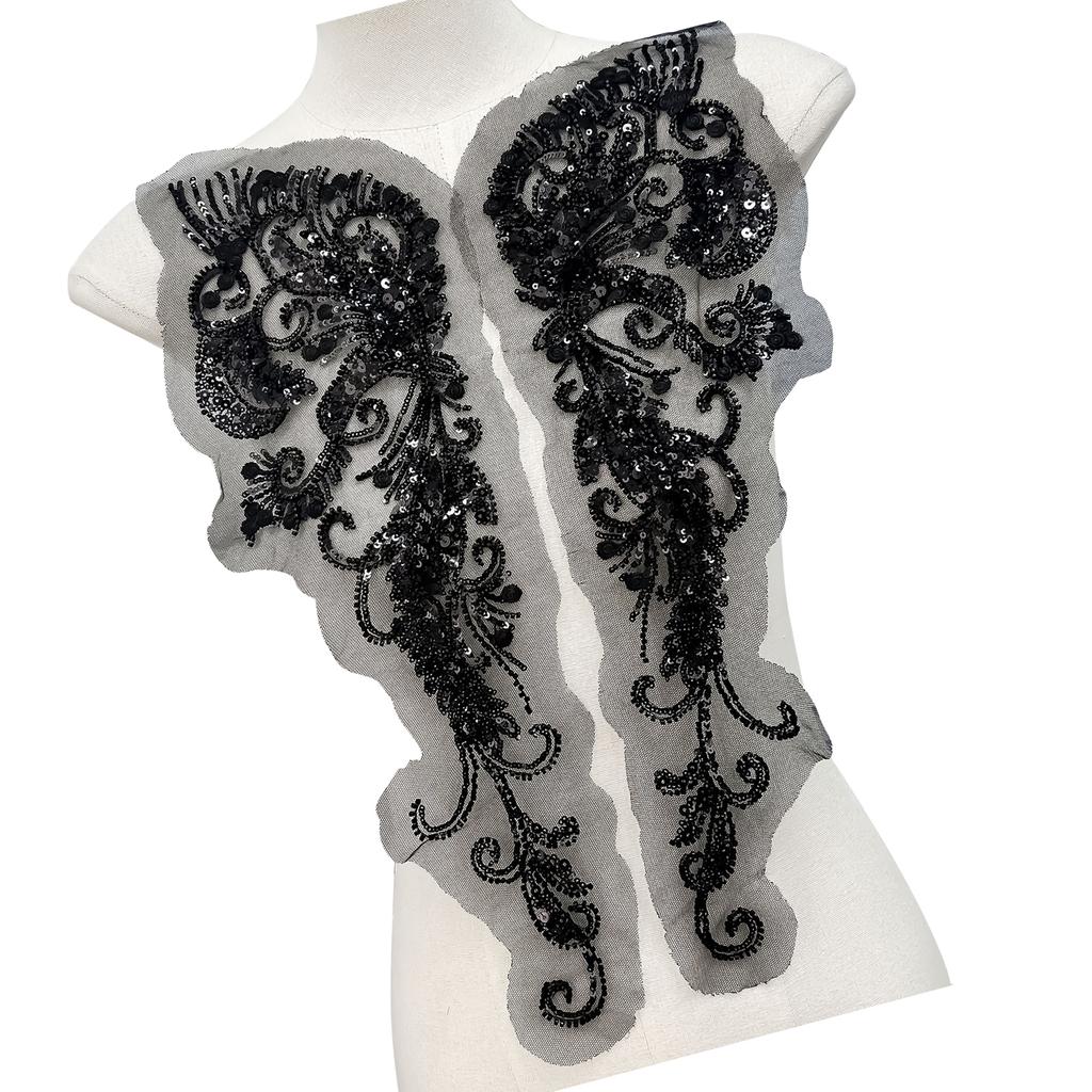 2pack Durability Sequins Embroidery Patches Creative Pattern Stylish Appliques for Customizing Dresses and Tops