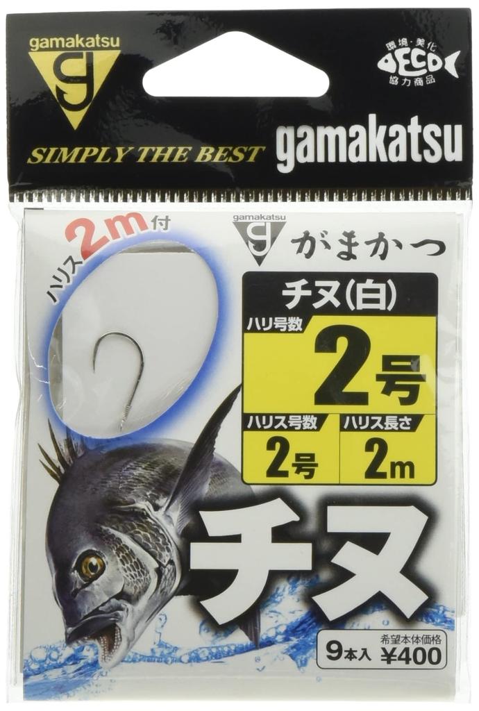 Gamakatsu Threaded Chinu (White) 2m No. 2-Harris 2. 11990-2-2-07
