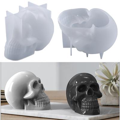 Stampo in Silicone Candela Teschio Grande Ornamento di Halloween Stampi in Silicone Stampo per Sapone in Resina Gesso Stampo per Colata Artigianato 3D Decorazione per la Casa