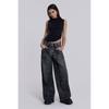 Women's Mid-waist Wing Pattern Printed Jeans, American Retro Style, Straight-leg Casual Pants for Hot Girls