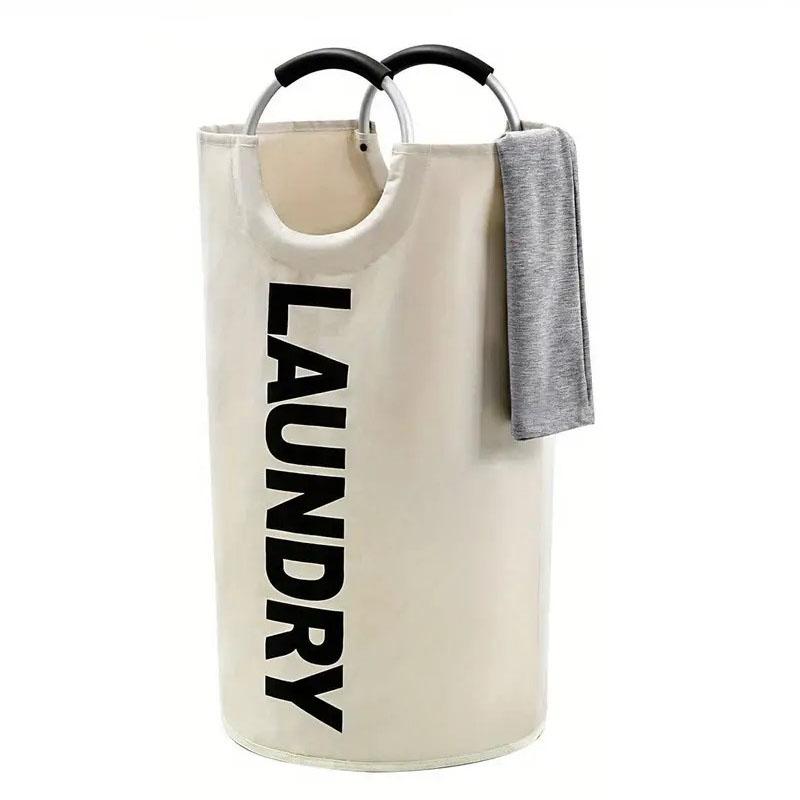 

1PC Waterproof Laundry Hamper with Padded Handles Fabric Clothes Basket Laundry Basket Clothes Hamper Laundry Baskets 38*79cm бежевий