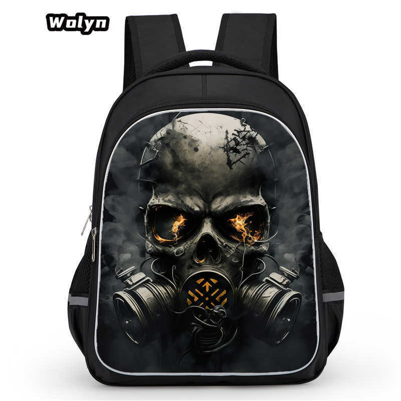 Skull Series Peripheral Animation Printing Backpack Student Bag Support