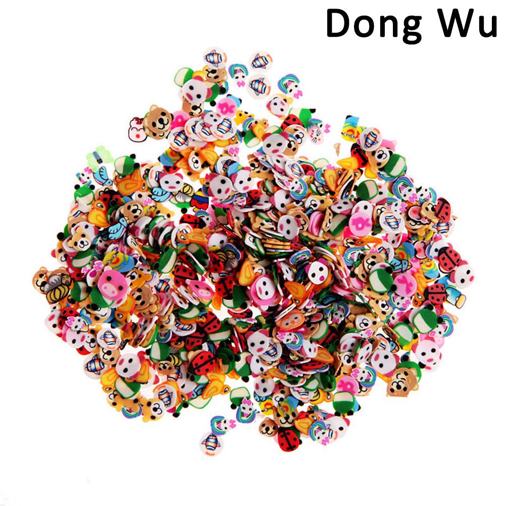 1000Pcs Nail 3D Letter Fragments Of Polymer Clay Stickers Gel Tips