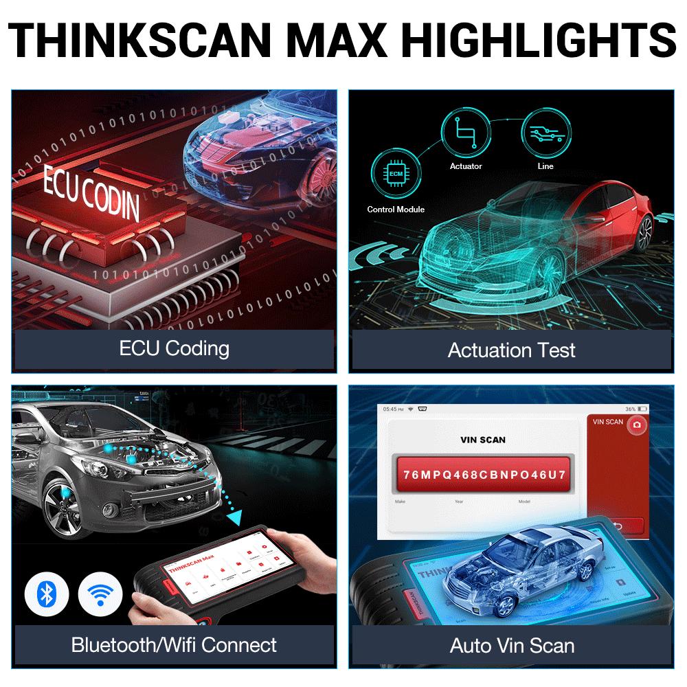 ThinkScan Max Bluetooth OBD Fault Detector & Maintenance Reset Tool X431