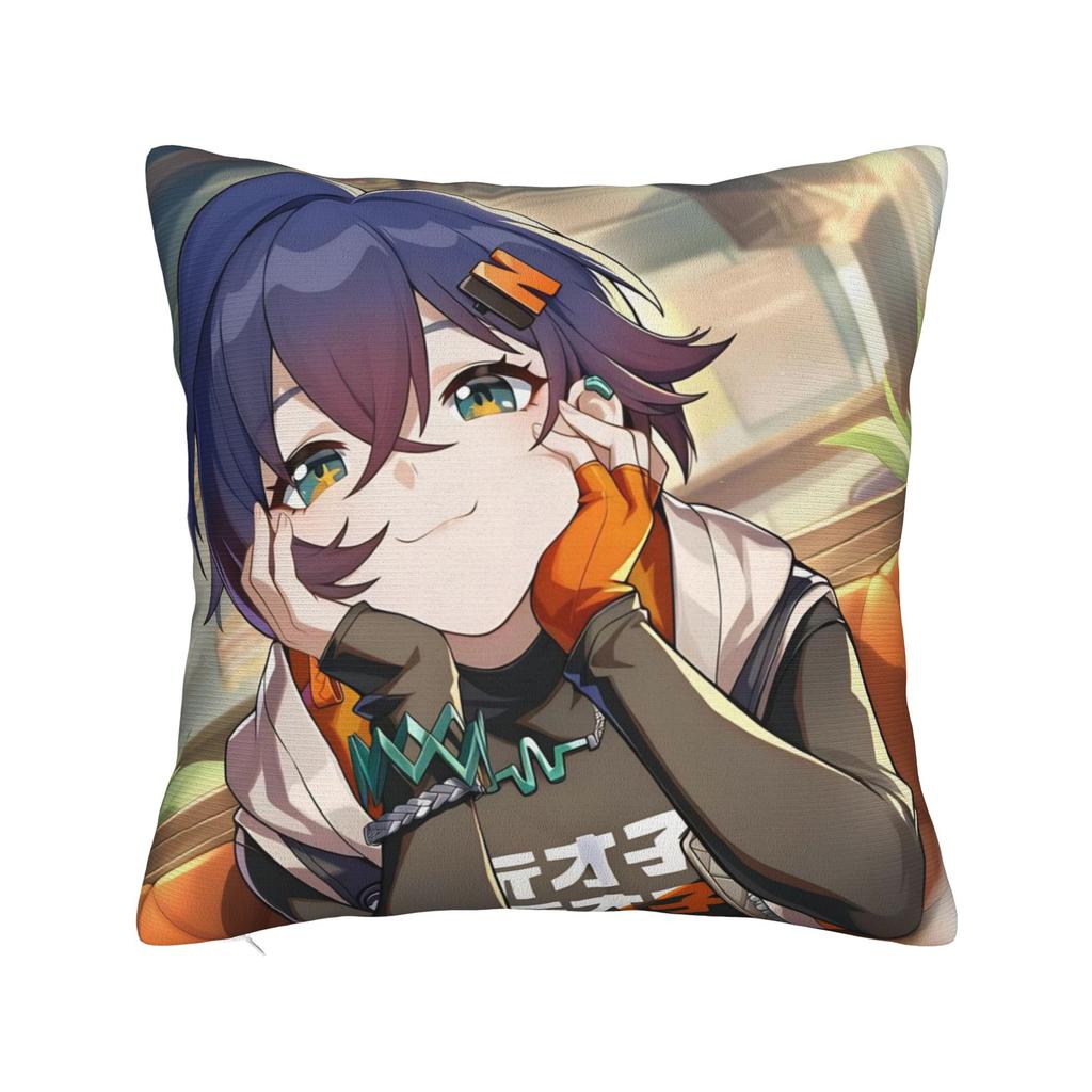 Zenless Zone Zero Cute Belle Pillowcase Printed Polyester Cushion Cover Decor Throw Pillow Case Cover Home Square 45*45Cm