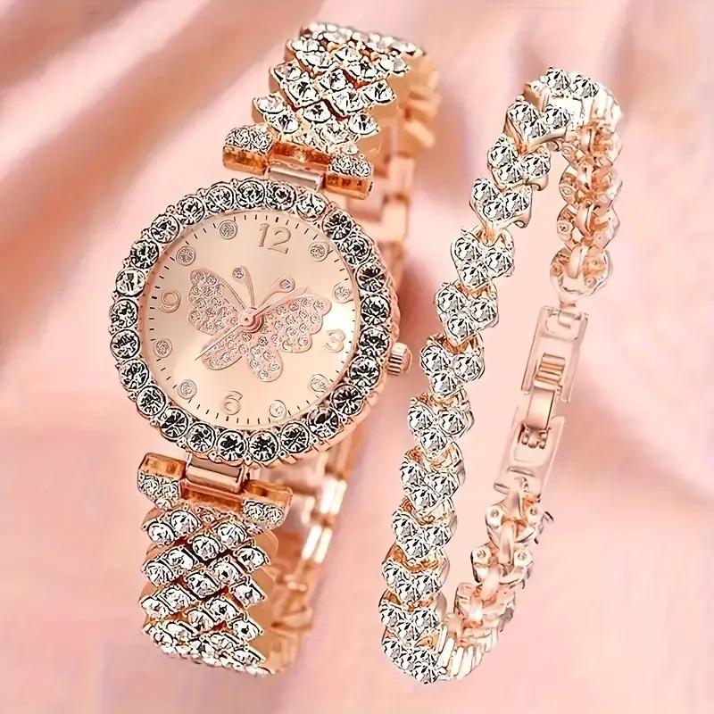 Ladies Watch Diamond Jewelry Watch, Women's Watch Quartz Watch Digital Watch Necklace Watch Set