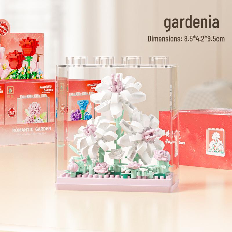 Dream Flower Box: Preserved Building Block Bouquet Set - Sunflower & Carnation. Ideal Toy for Children's Assembly.