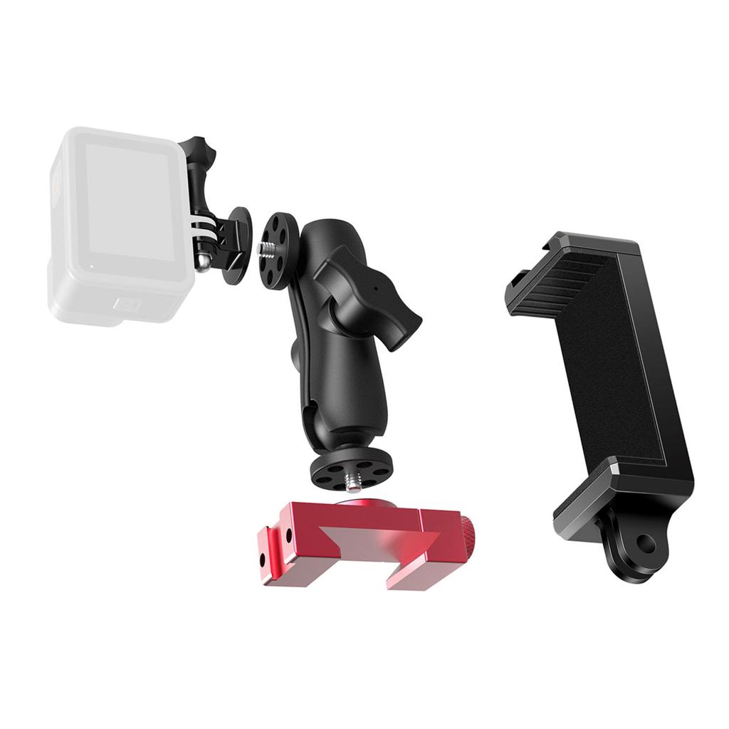 Aluminum Tennis Camera Mount for Smartphone and Action Cameras 360 Degree Adjustable Phone Clamp for Sports Training