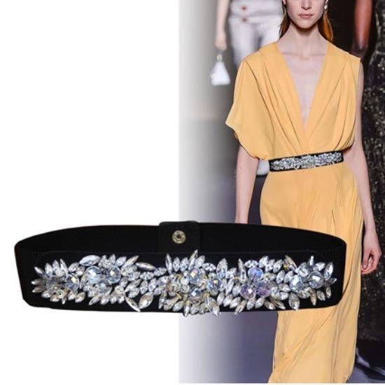 Crystal Waist Seal Decorative Dress With Rhinestone Inlay On The Outside, Elegant Women'S Waist Inlaid Diamond Belt
