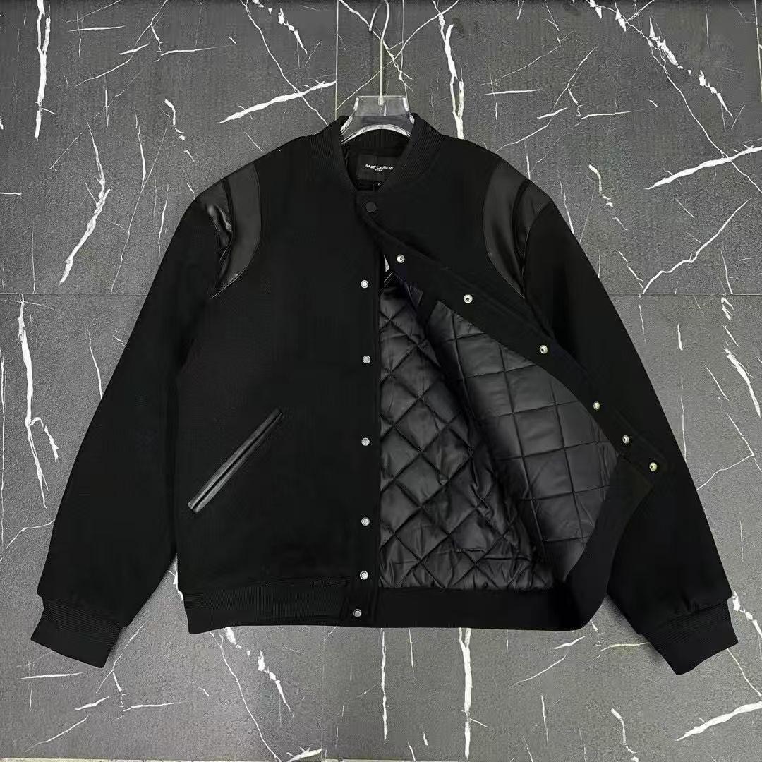 Men s Trendy Autumn/Winter Quilted Baseball Jacket - 2025 Style Large