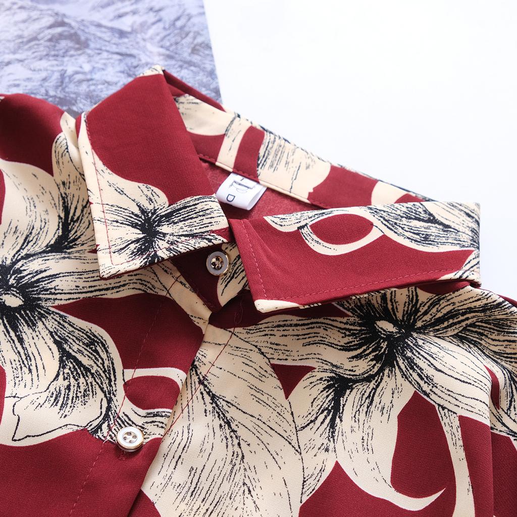 Dámská nová košile s květinovým potiskem, volným límcem a dlouhým rukávem