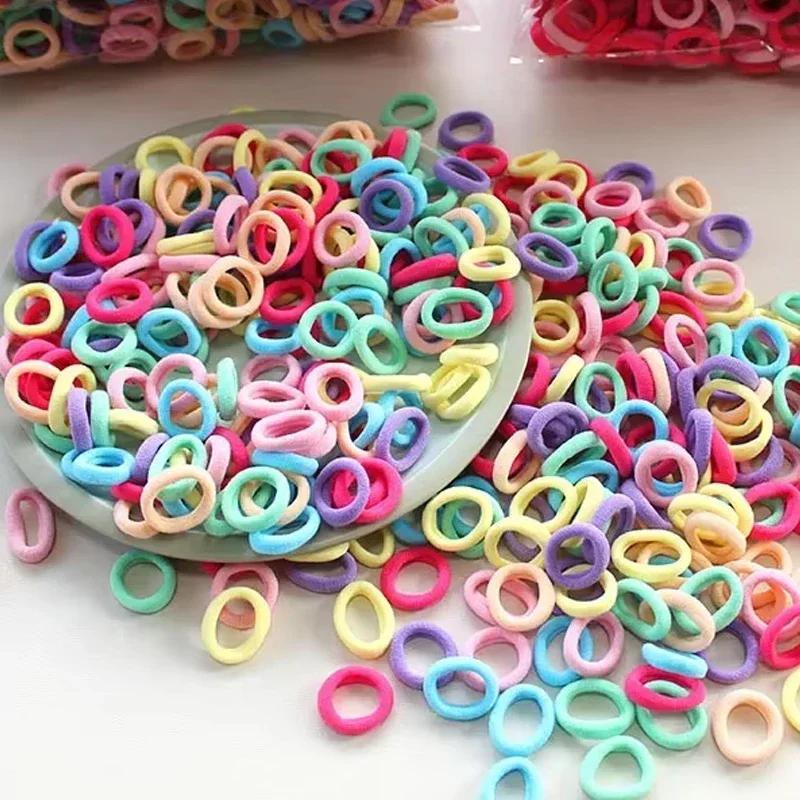 100/300PCS Small Colorful Nylon Elastic Hairband Girls Kids Ponytail Hold Hair Tie Rubber Bands Rope Scrunchie Hair Amagi