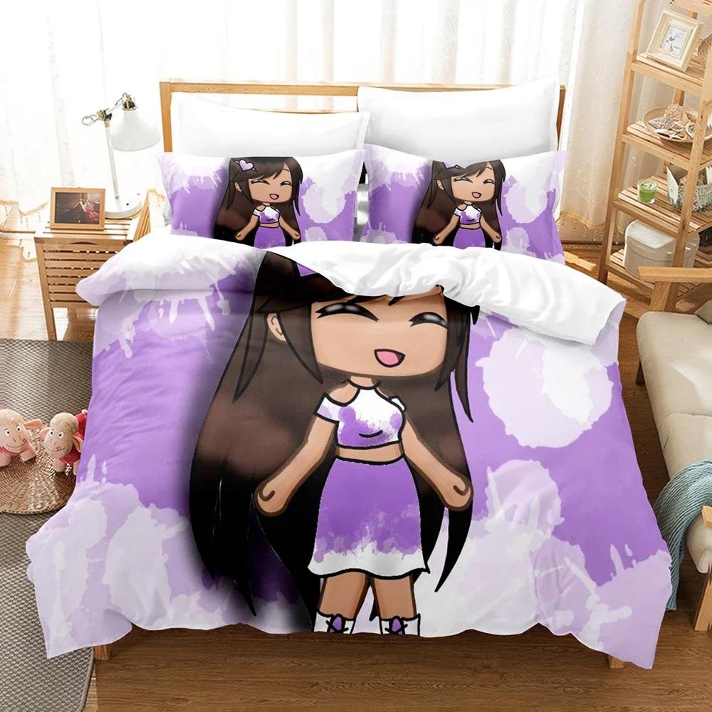 3D Anime The Gacha Girl Ložní soupravy Sada povlaku na přikrývku s povlakem na polštář Dvojlůžko Plná Velikost Queen King Ložní prádlo Domácí textil