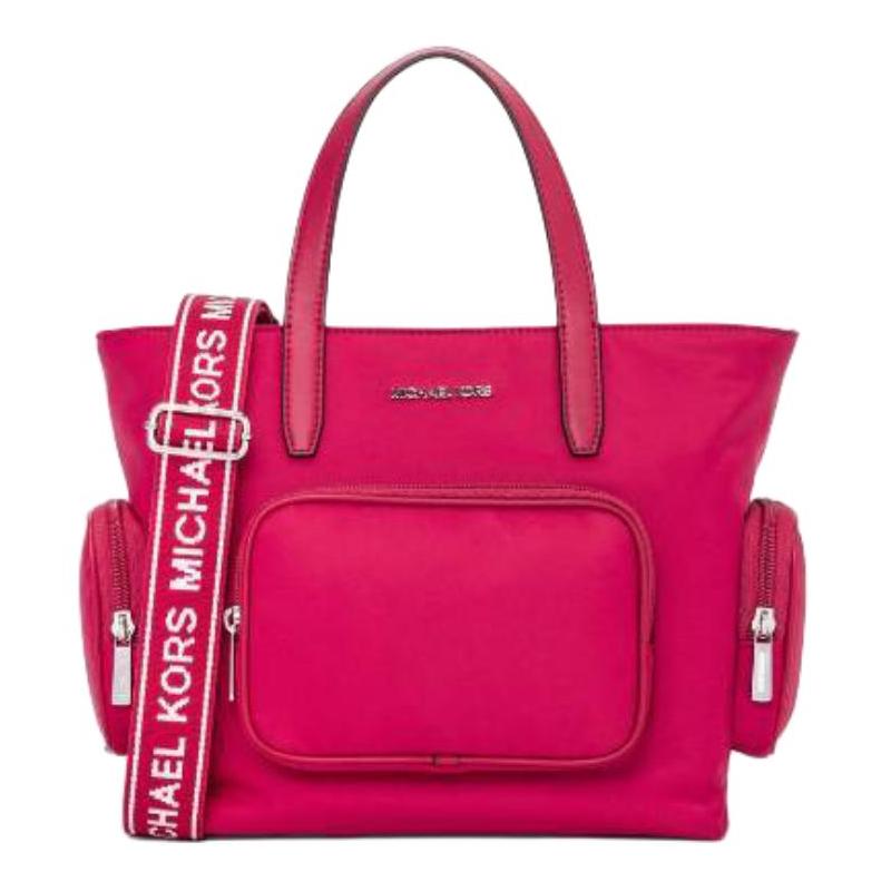 MICHAEL KORS Khai KHAI Cargo Classic Front Logo Recycled Nylon Shoulder Crossbody Handbag Small Women Pink розовый