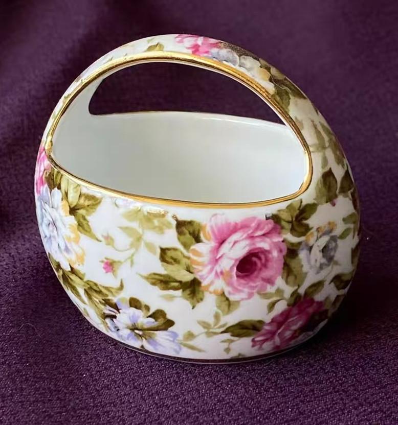 Ceramics Flower Jewelry Storage Box Vase Teapot Flower Basket Jewelry Case Storage Jewelry Organizer Display Home Decor Ornament