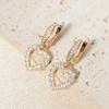 1 Pair Luxury Colorful Heart Shape Zirconia Dangle  Earrings for Women Golden Earring Jewelry Party Accessories
