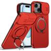 Case for iPhone 15 Plus - TPU+PC, Red, With Stand