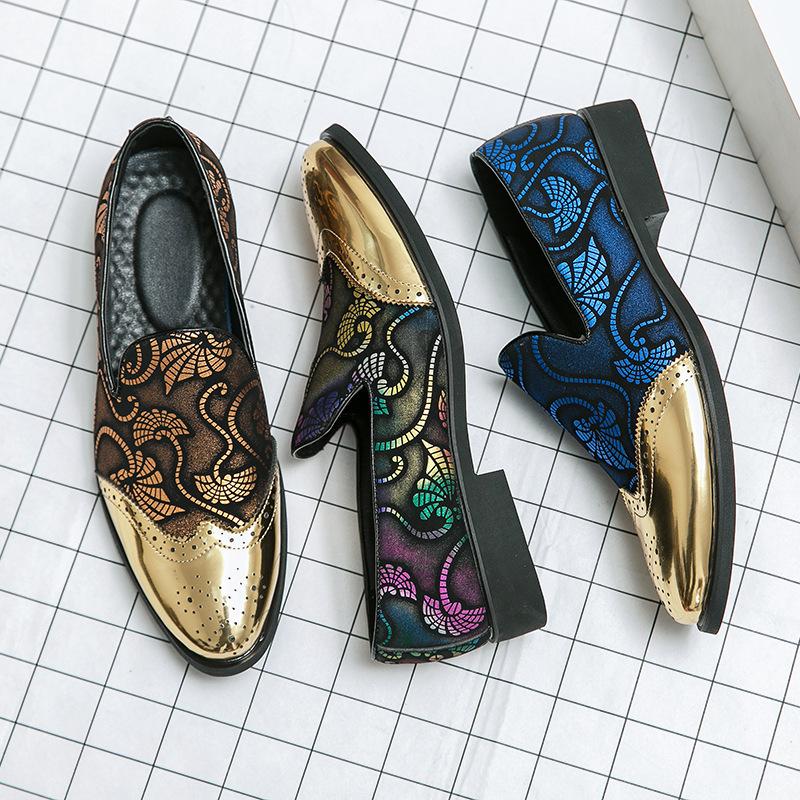 Men's leather shoes one-pedal casual shoes business small leather shoes nightclub hairstylist casual shoes wedding groom shoes