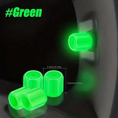 4-Piece Luminous Valve Lever Cover, GM Fluorescent Car Tire Valve Lever Cover, Bicycle Tire Valve Lever Luminous Cover