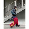 West Coast Color Block Casual Sweatpants Loose Fit Street Hip Hop Style Unisex