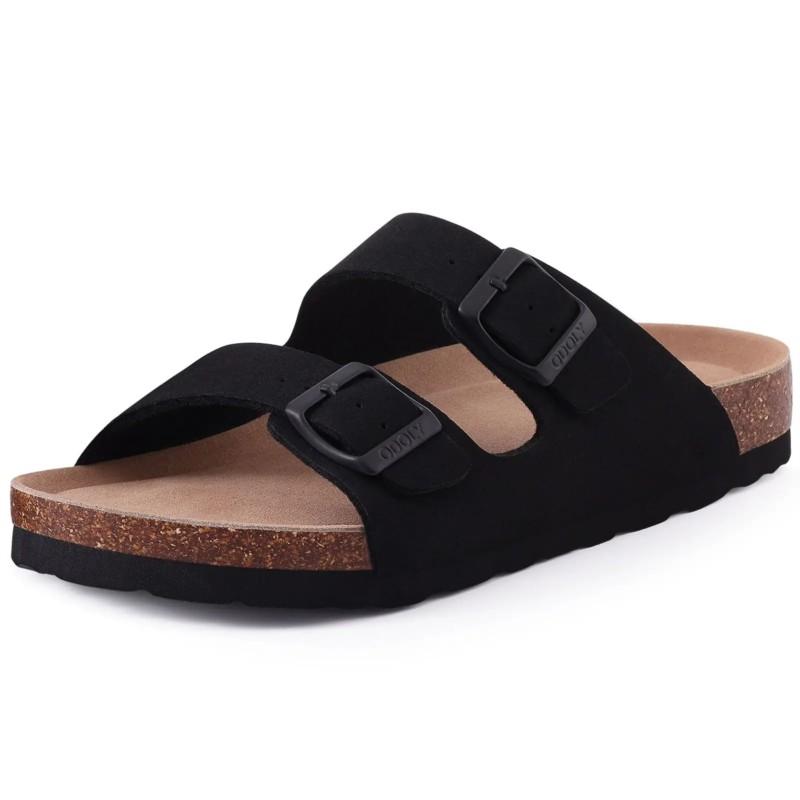 Fashion Smile Men New Cow Suede Clogs Soft Cork Footbed Men Mules Slippers Fashion Men House Sandals With Arch Support Men Beach Sandals